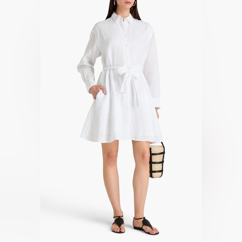 Alex Mill Linen Mini Shirtdress White